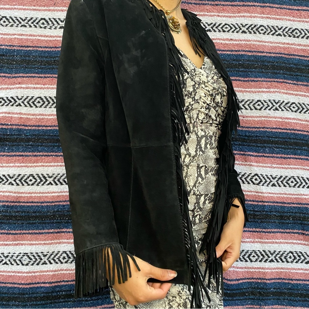 Vintage Pamela McCoy collections genuine leather black jacket size xs - Picture 6 of 8